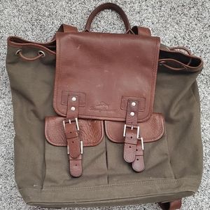 Tommy Bahama leather & canvas backpack